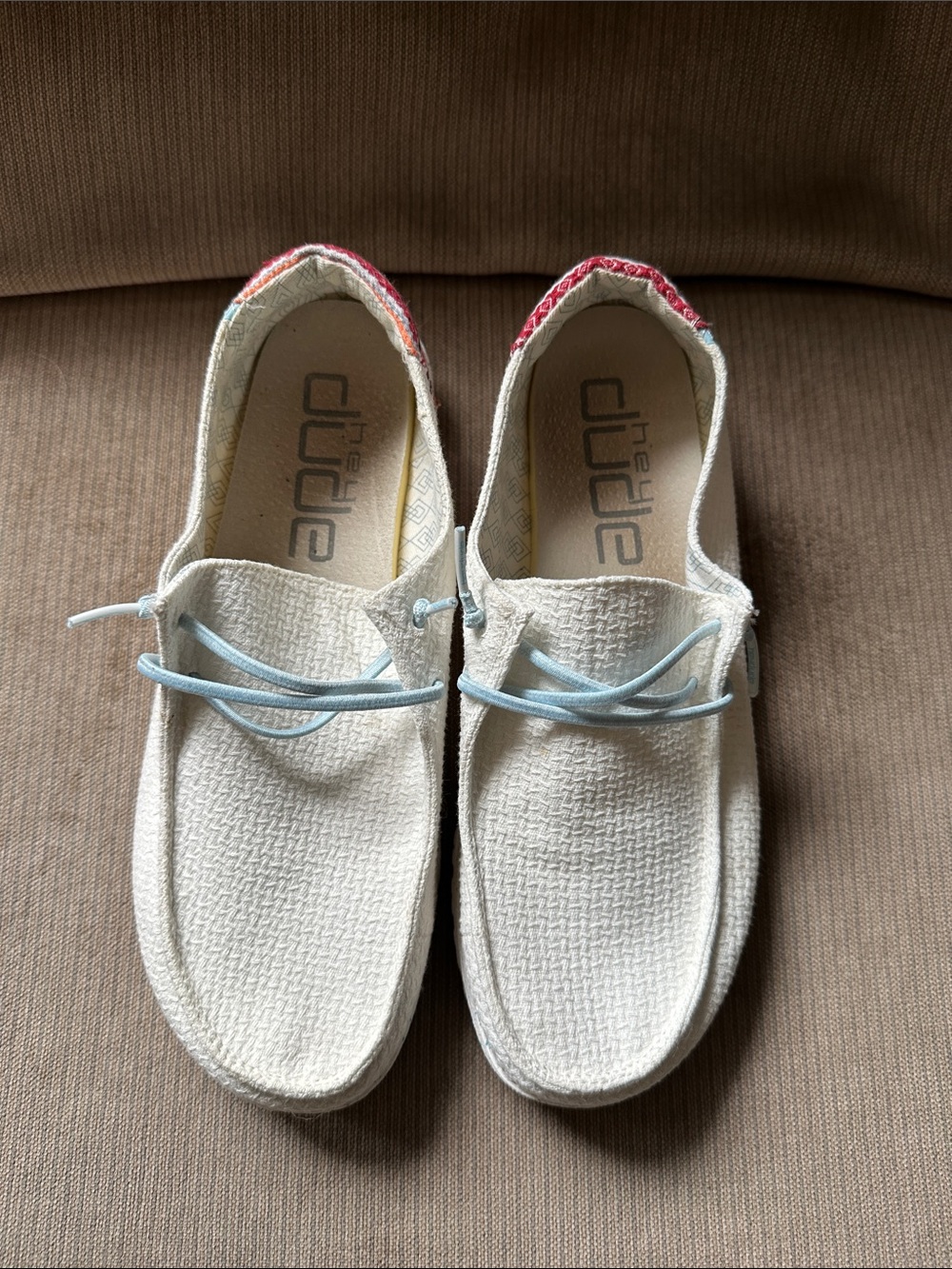 Hey Dude Wendy Flora Lily White Slip On Shoes